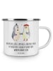 Mr. & Mrs. Panda Tasse 5. Hochzeitstag Holzhochzeit mit Spruch in Weiß