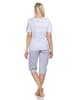 NORMANN Kurzarm Schlafanzug Pyjama Bündchen Streifen - 85059 in grau