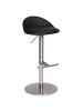 KADIMA DESIGN Barhocker DONAU | Höhenverstellbar, Edelstahl, Rückenlehne, 110kg in Schwarz