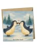 Mr. & Mrs. Panda Einladungskarte Pinguine Kuss Design ohne Spruch in Weiß