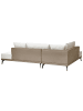 Beliani Ecksofa MYKEN in Weiß/Schwarz/Beige - (W) 260 x (H) 86 x (L) 180 cm rechtsseitig