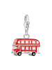 Thomas Sabo Charm-Anhänger Roter London Bus in silber, rot, orange, schwarz