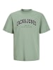 JACK & JONES Junior T-Shirt  JJECALEB VARSITY TEE SS O-NECK in iceberg green