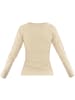 Janice 2 x Damen Langarmshirt Nimes in Beige/Weiß