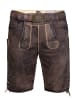 Edelnice Kurze Wildbocklederhose Gustl in dunkelbraun