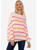 SASSYCLASSY Oversize Strick-Pullover in Offwhite, Pink, Orange