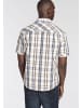 Man's World Kurzarmhemd in beige -weiss-dunkelblau