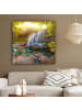 MuchoWow Leinwand Bilder Sonniger Wasserfall