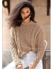 LASCANA Stehkragenpullover in dunkelbeige