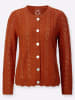 Sieh an! Ajour-Strickjacke in rostrot