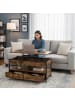 relaxdays Couchtisch in Braun/ Schwarz- (B)100 x (H)48 x (T)50 cm