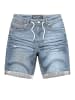 EGOMAXX Bermuda Jeans Shorts mit Kordelzug und Umschlag in Hellblau