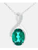 Diamant L'éternel Halskette mit Anhänger aus 375 Weißgold mit Diamant mit Smaragd
