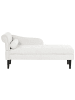 Beliani Chaiselongue YVOIRE in Weiß/Schwarz - (W) 68 x (H) 72 x (L) 151 cm linksseitig