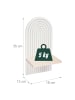 relaxdays 2 x Wandregal in Weiß/ Natur - (B)18 x (H)35 x (T)13 cm