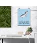 Mr. & Mrs. Panda Poster Axolotl Schwimmen mit Spruch in Blau Pastell