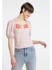 myMo Damen Top Mit Häkeleinsätzen in Rosa