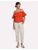 Threadbare Top THB Aspen Linen Bardot Top in Orange