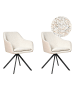 Beliani 2er-Set Esszimmerstuhl LITHIA in Beige/Schwarz