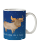 Mr. & Mrs. Panda Tasse Sternzeichen Stier mit Spruch in Sternenhimmel Blau