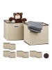 relaxdays 10x Faltbox in Beige - (B)30 x (H)30 x (T)30 cm