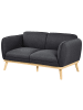Beliani 2-Sitzer Sofa LJUNG in Schwarz/Braun - (W) 160 x (H) 82 x (L) 82 cm