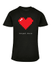 F4NT4STIC T-Shirt Happy New Year Pixel Herz in schwarz