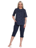 NORMANN kurzarm Schlafanzug Caprihose Pyjama - 72719 in marine