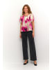 Kaffe Kurzarm-Bluse KAbeathe Loose fit in Pink Abstract Print