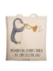 Mr. & Mrs. Panda Shopping Tasche Trombone Durchzieher mit Spruch in Creme