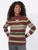 WITT WEIDEN Pullover in rotbraun-oliv-geringelt