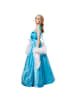 tectake Seidig glänzendes Einteiler-Kleid, blau/weiß