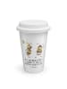 Mr. & Mrs. Panda Kaffeebecher Hummeln Kleeblatt mit Spruch in Weiß