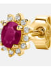 Diamant L'éternel Ohrringe aus 375 Gelbgold mit 0.46 Karat Diamant mit Rubin