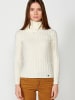 KOROSHI GESTRICKTER ROLLKRAGENPULLOVER in weiß