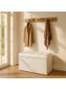 relaxdays Sitzbank in Weiß - (B)76 x (H)38 x (T)38 cm