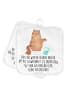 Mr. & Mrs. Panda Topflappen Katze Wasserglas mit Spruch in Weiß
