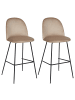 Beliani 2er-Set Barhocker ARCOLA in Beige/Schwarz