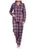 NORMANN Pyjama Karo zum durchknöpfen Single Jersey - 75764 in rot