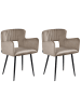Beliani 2er-Set Esszimmerstuhl SANILAC in Beige/Schwarz