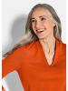 GOLDNER Elegantes Basic-Shirt mit V-Ausschnitt in terrakotta