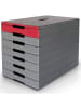 Durable Schubladenbox Idealbox Pro 7, 7 Schubladen geschlossen anthrazit/grau/rot