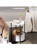 HOMCOM Beistelltisch-44L x 44B x 56H cm-Weiß+Grau