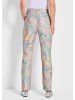 GOLDNER Elegante Hose LOUISA mit Paisley-Muster in flieder / graugrün / gemustert