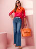 Heine Bluse in orange-pink-bedruckt