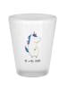 Mr. & Mrs. Panda Schnapsglas Einhorn Mann ohne Spruch in Transparent