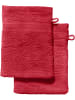 REDBEST Frottier Waschhandschuh 2er-Pack Chicago in rot