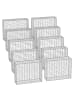 SONGMICS 10er-Set: Gabione in Silbern - (B)100 x (H)80 x (T)30 cm
