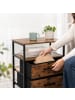 relaxdays 2 x Nachttisch in Braun/ Schwarz - (B)38 x (H)61 x (T)28 cm
