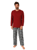 NORMANN Schlafanzug lang Pyjama FlanellHose Karo - 88913 in rot